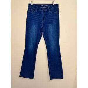 Old Navy Kicker Boot-Cut Jeans Women's Size 10 Mid Rise Dark Wash Stretch 31" In